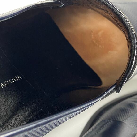 Alessandro dell Acqua Mens Dress Shoes Dark Navy Color Leather  Size 44 1/2 - Picture 12 of 12